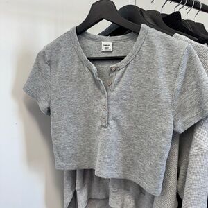 Aritzia button down cropped tee